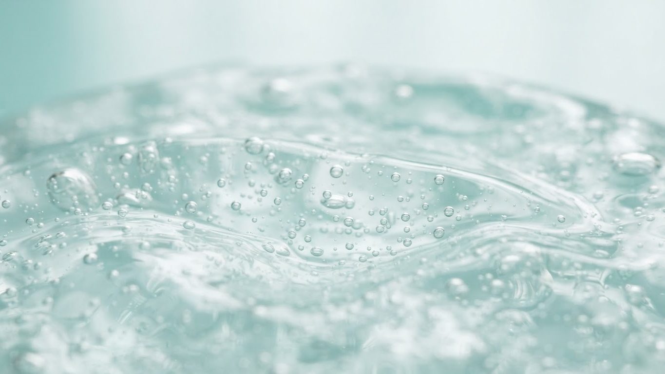 Clear hand sanitizer gel with bubbles