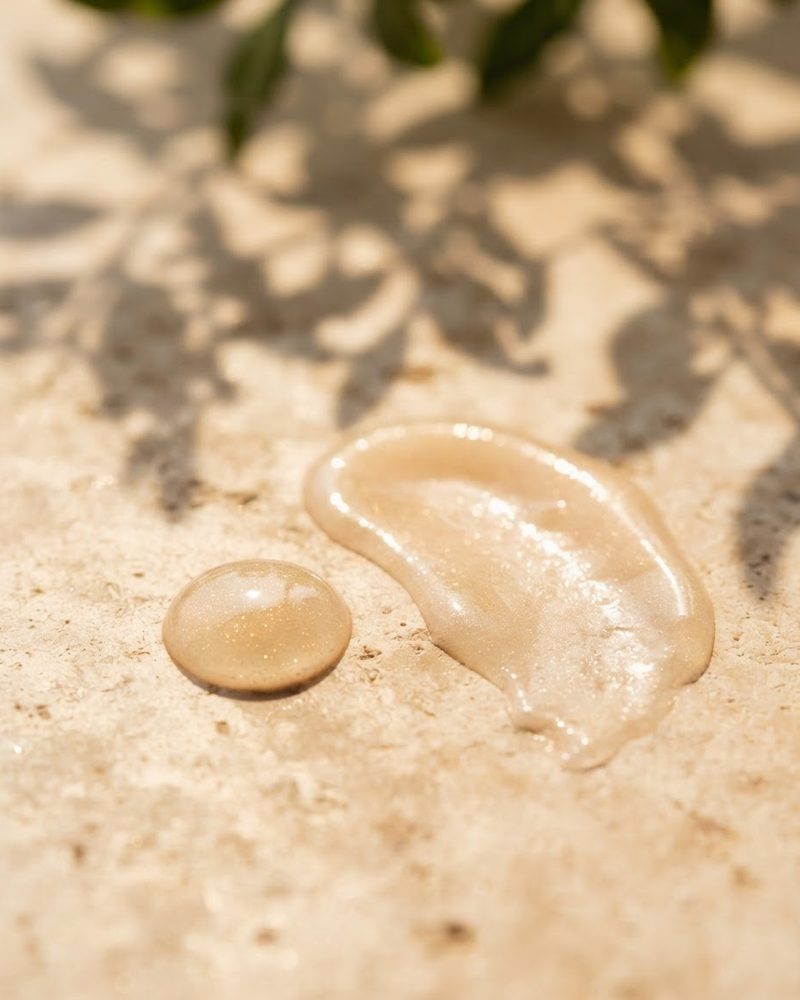 Lightweight sun serum texture in sunlight